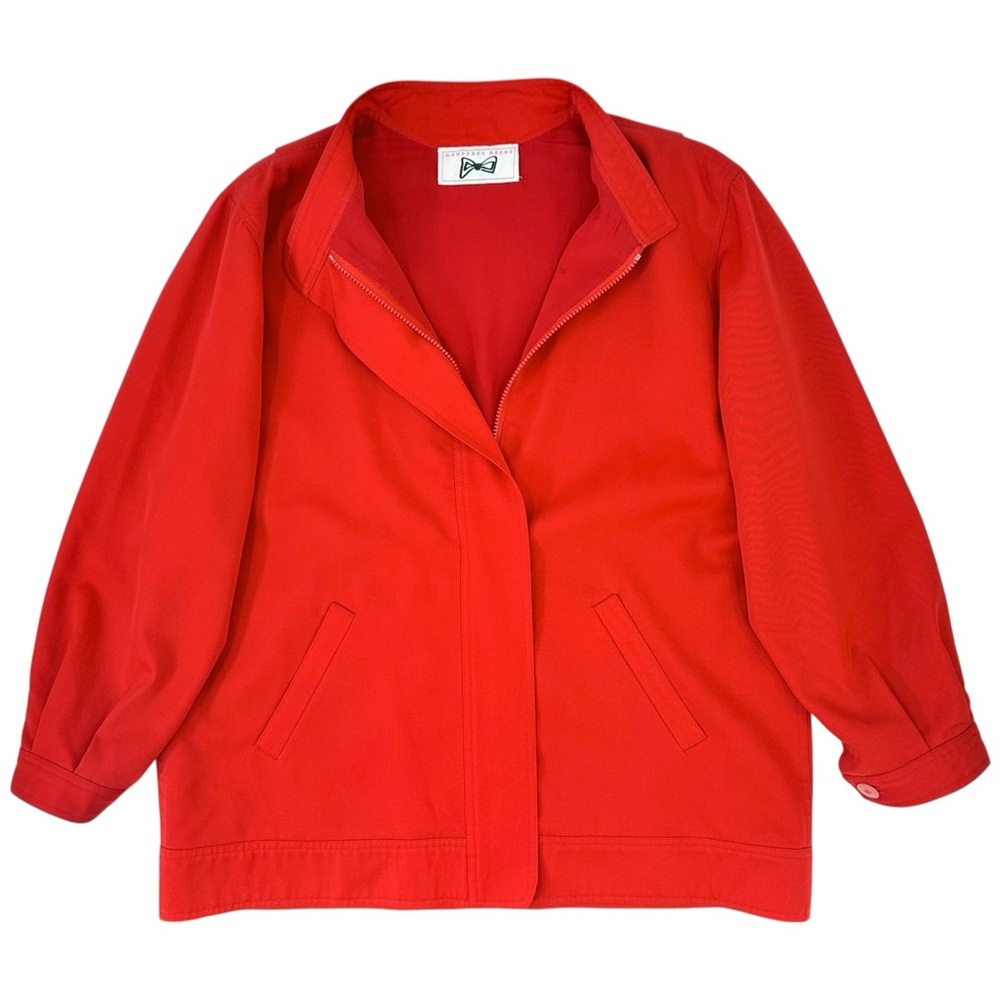 Vintage Geoffrey Beene Bright Red Oversized Loose Fit Minimalist Wool Jacket